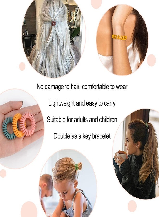 JessLab Spiral Hair Bobbles, Pack of 20 Traceless Telephone Cable Hair Bobbles No Wrinkles Spiral Bracelet Plastic Coil Ponytail Holder No-Damage Headband Hair Accessories for Girls Women Ladies Gift - Image 5